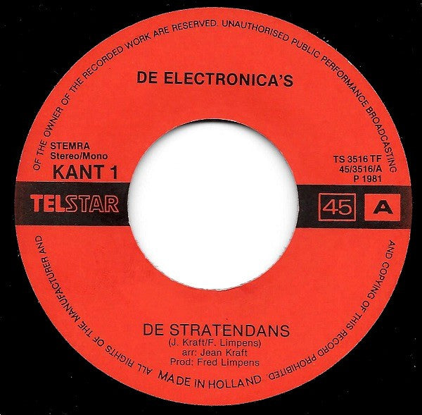 Electronica's - De Stratendans 01697 Vinyl Singles Vinyl Goed / Hoes Sticker