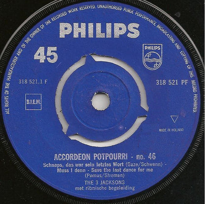 3 Jacksons - Accordeon Potpourri No. 46 07145 Vinyl Singles Vinyl Goed / Hoes Goed