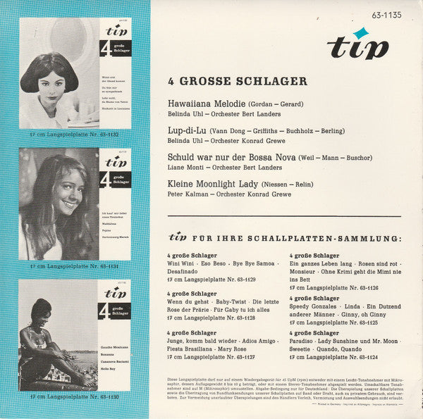 Various - 4 Große Schlager 42331 Vinyl Singles Vinyl Goed / Hoes Goed