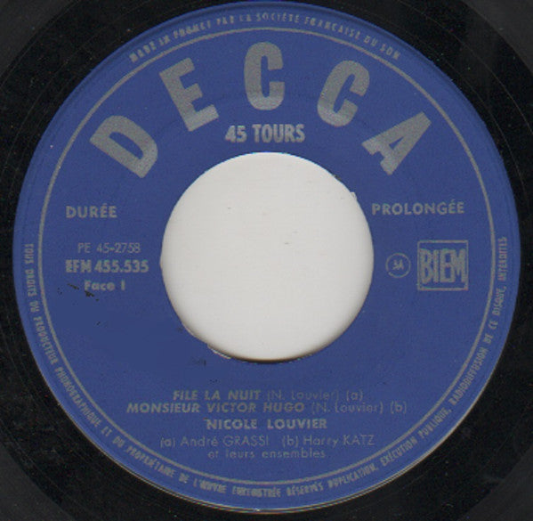 Nicole Louvier - File La Nuit 14495 Vinyl Singles EP Vinyl Goed / Hoes Goed