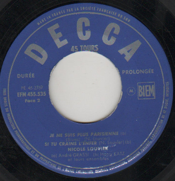 Nicole Louvier - File La Nuit 14495 Vinyl Singles EP Vinyl Goed / Hoes Goed
