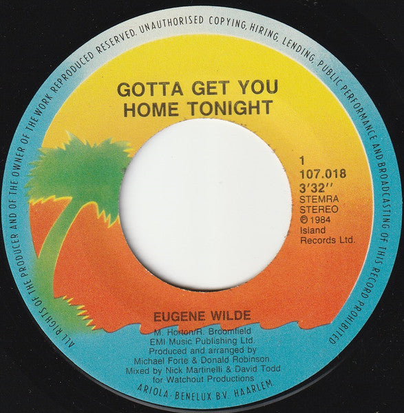 Eugene Wilde - Gotta Get You Home Tonight 41533 Vinyl Singles Vinyl Goed / Hoes Generic