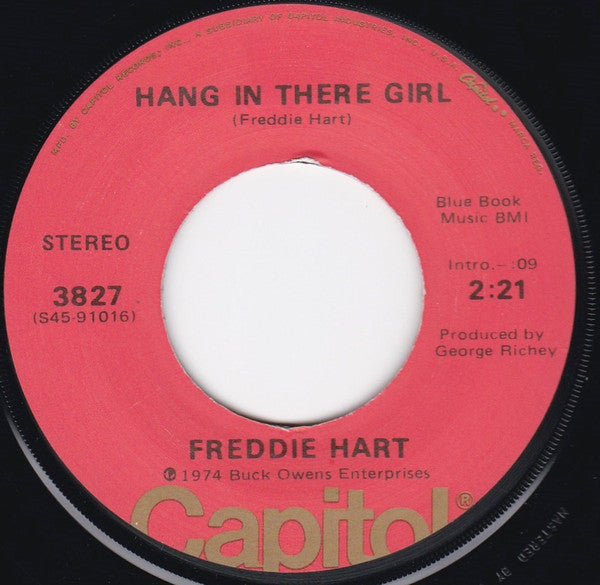Freddie Hart - Hang In There Girl Vinyl Singles Vinyl Zeer Goed / Hoesje Generic "VINYLSINGLES.NL"