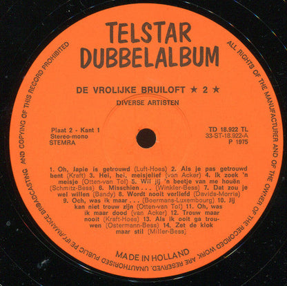 Various - De Vrolijke Bruiloft (LP) 49529 Vinyl LP Dubbel JUKEBOXSINGLES.NL   