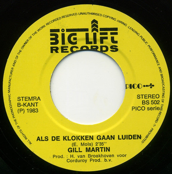 Gill Martin - Vertel Je Vriend (He'll Have To Go) Vinyl Singles Vinyl Zeer Goed / Hoesje Goed "VINYLSINGLES.NL"