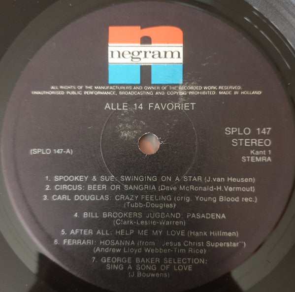 Various - Alle 14 Favoriet (LP) 41607 Vinyl LP JUKEBOXSINGLES.NL   