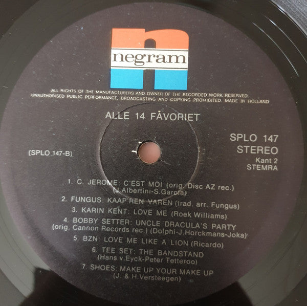 Various - Alle 14 Favoriet (LP) 41607 Vinyl LP JUKEBOXSINGLES.NL   