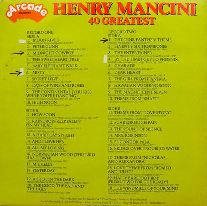 Henry Mancini - 40 Greatest (LP) Vinyl LP Dubbel Vinyl Zeer Goed / Hoesje Goed "VINYLSINGLES.NL"