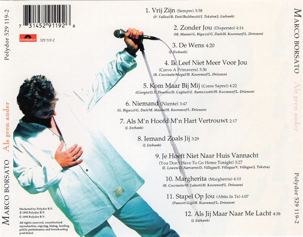 Marco Borsato - Als Geen Ander (CD) 70377 Compact Disc Goede Staat
