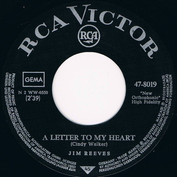 Jim Reeves - Adios Amigo 42406 Vinyl Singles Vinyl Goed / Hoes Generic