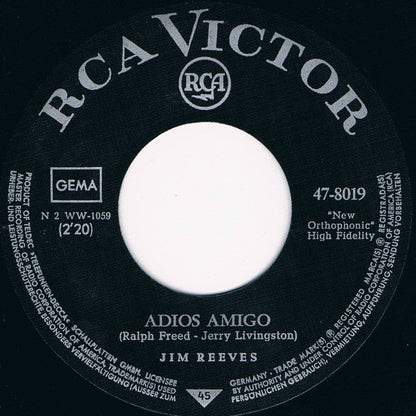 Jim Reeves - Adios Amigo 42406 Vinyl Singles Vinyl Goed / Hoes Generic