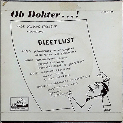 Max Tailleur - Oh, Dokter Vinyl Singles EP Vinyl Goed / Hoes Goed