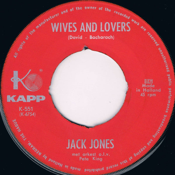 Jack Jones - Wives And Lovers 40461 Vinyl Singles Vinyl Goed / Hoes Generic