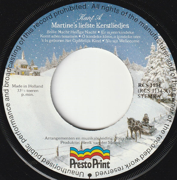 Martine Bijl - Martine's Liefste Kerstliedjes 43286 Vinyl Singles Vinyl Goed / Hoes Goed