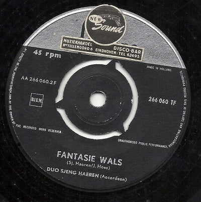 Duo Sjeng Haeren - Zeemansleven 42322 Vinyl Singles Vinyl Goed / Hoes Generic