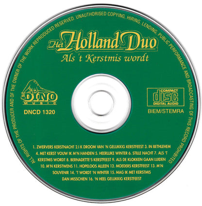 Holland Duo - Als 'T Kerstmis Wordt (CD) 70404 Compact Disc Goede Staat