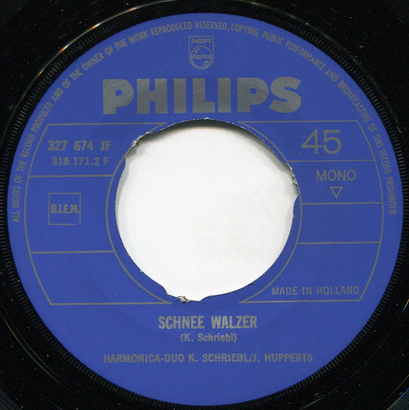 Harmonica Duo K. Schriebl / J. Hupperts - Hoch Heidecksburg 21257 Vinyl Singles Vinyl Zeer Goed / Hoesje Generic "VINYLSINGLES.NL"