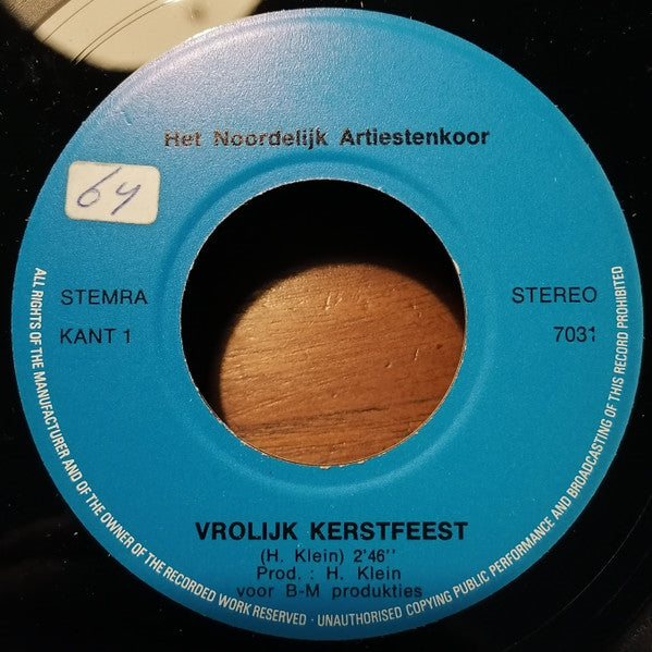 Noordelijk Artiestenkoor - Vrolijk Kerstfeest 07166 Vinyl Singles Vinyl Goed / Hoes Goed