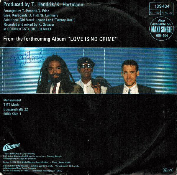 Bad Boys Blue - Come Back And Stay 37506 Vinyl Singles Vinyl Zeer Goed / Hoesje Goed "VINYLSINGLES.NL"