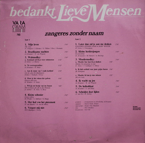 Sänger ohne Namen – Danke, liebe Leute (LP) 51094
