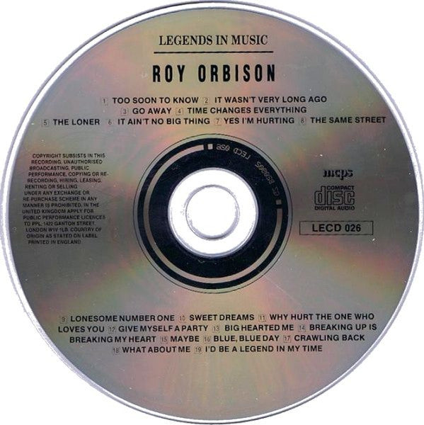 Roy Orbison - Legends In Music (CD) 70907 Compact Disc Goede Staat