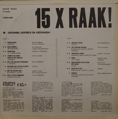 Various - 15X Raak ! (LP) 49953 Vinyl LP JUKEBOXSINGLES.NL   