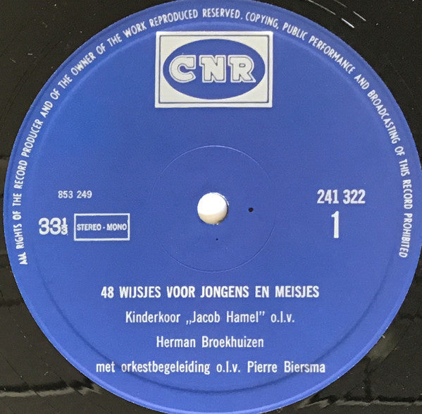 Kinderkoor Jacob Hamel - 48 Wijsjes voor jongens en meisjes (LP) 48907 Vinyl LP JUKEBOXSINGLES.NL   