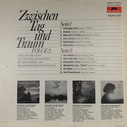 Hans Carste Und Sein Orchester - Zwischen Tag Und Traum, * (LP) Vinyl LP Vinyl Zeer Goed / Hoesje Goed "VINYLSINGLES.NL"