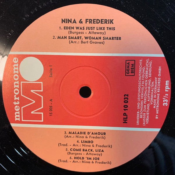 Nina & Frederik ‎- Nina & Frederik (LP) 46293 Vinyl LP JUKEBOXSINGLES.NL   