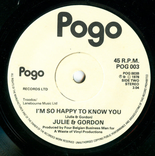 Julie & Gordon - Gordon's Not A Moron 41513 Vinyl Singles Vinyl Goed / Hoes Goed