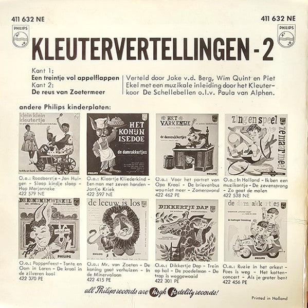 Joke van den Berg, Wim Quint, Piet Ekel En Schellebellen - Kleutervertellingen 2 42352 Vinyl Singles Vinyl Goed / Hoes Goed