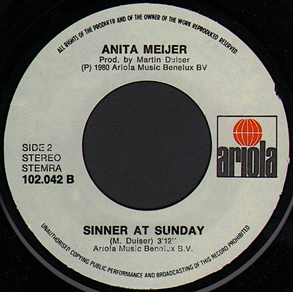 Anita Meijer - Rock Me Up A Mountain Vinyl Singles Vinyl Zeer Goed / Hoesje Goed "VINYLSINGLES.NL"