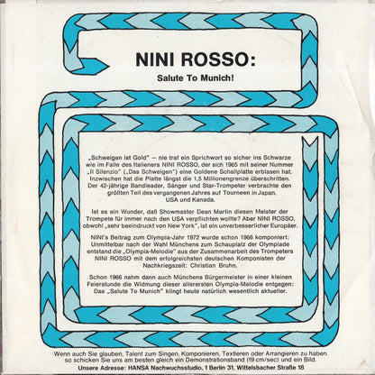 Nini Rosso - Olympia-Melodie (Salute To Munich) 40199 Vinyl Singles Vinyl Goed / Hoes Sticker