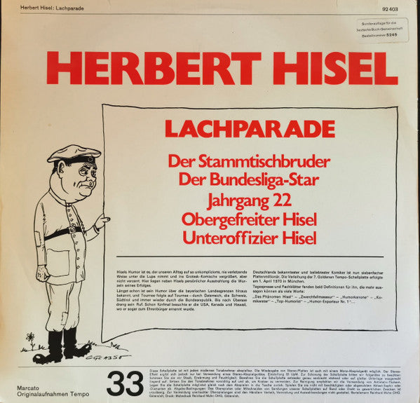 Herbert Hisel - Lachparade Vinyl Singles Vinyl Zeer Goed / Hoesje Goed "VINYLSINGLES.NL"