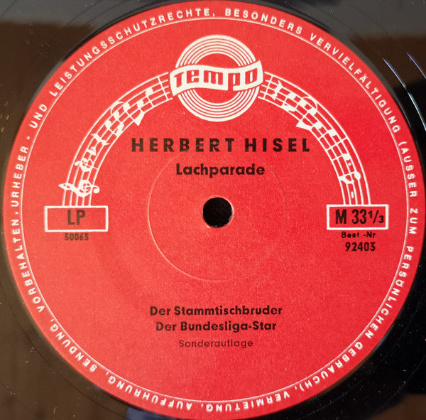 Herbert Hisel - Lachparade Vinyl Singles Vinyl Zeer Goed / Hoesje Goed "VINYLSINGLES.NL"