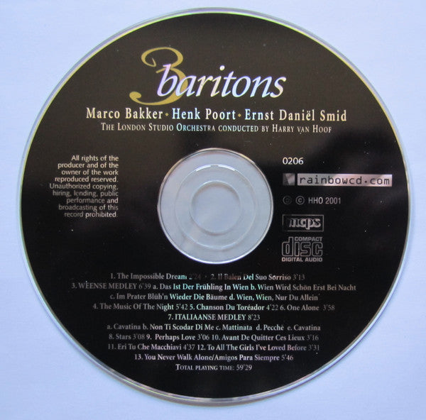 3 Baritons - 3 Baritons (Ernst Daniel Smit - Henk Poort - Marco Bakker) (CD) 70379 Compact Disc Goede Staat