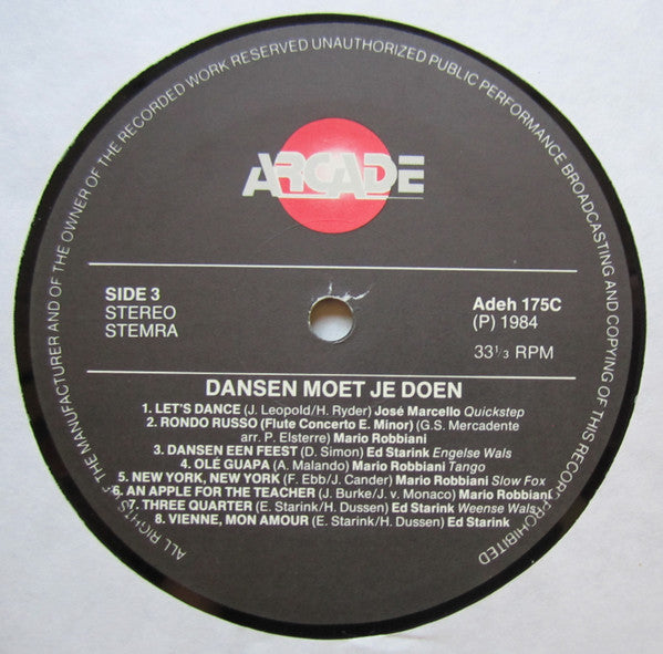 José Marcello, Mario Robbiani, Ed Starink - Dansen Moet Je Doen (LP) 42895 Vinyl LP JUKEBOXSINGLES.NL   