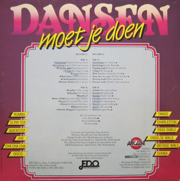 José Marcello, Mario Robbiani, Ed Starink - Dansen Moet Je Doen (LP) 42895 Vinyl LP JUKEBOXSINGLES.NL   