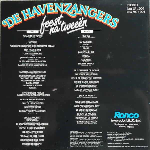 Havenzangers - Feest Na Tweeën (LP) Vinyl LP Vinyl Zeer Goed / Hoesje Goed "VINYLSINGLES.NL"