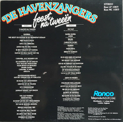 Havenzangers - Feest Na Tweeën (LP) Vinyl LP Vinyl Zeer Goed / Hoesje Goed "VINYLSINGLES.NL"