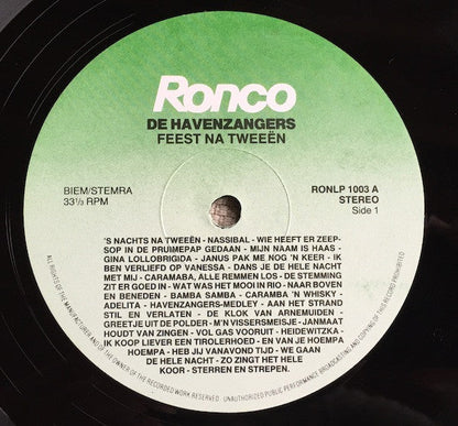 Havenzangers - Feest Na Tweeën (LP) Vinyl LP Vinyl Zeer Goed / Hoesje Goed "VINYLSINGLES.NL"