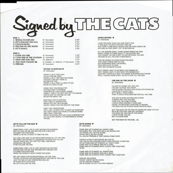 Cats - Signed By The Cats (LP) 51955 Vinyl LP Vinyl Goed / Hoes Goed