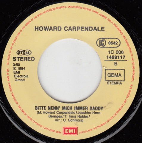 Howard Carpendale - Es War Nichts Los Heut' Nacht Vinyl Singles Vinyl Zeer Goed / Hoesje Goed "VINYLSINGLES.NL"