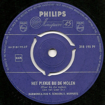 Harmonica Duo K. Schriebl / J. Hupperts - Koekoekwals Vinyl Singles Vinyl Zeer Goed / Hoesje Goed "VINYLSINGLES.NL"