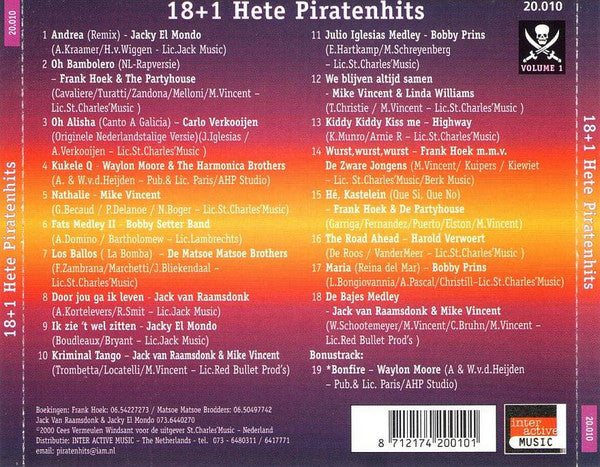 Various - 18+1 Hete Piratenhits Volume 1 (CD) 70928 Compact Disc Goede Staat
