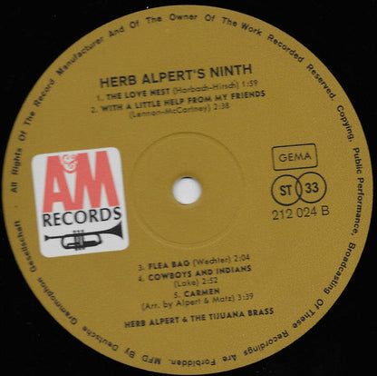 Herb Alpert & The Tijuana Brass - Herb Alpert's Ninth (LP) Vinyl LP Vinyl Zeer Goed / Hoes Goed "VINYLSINGLES.NL"