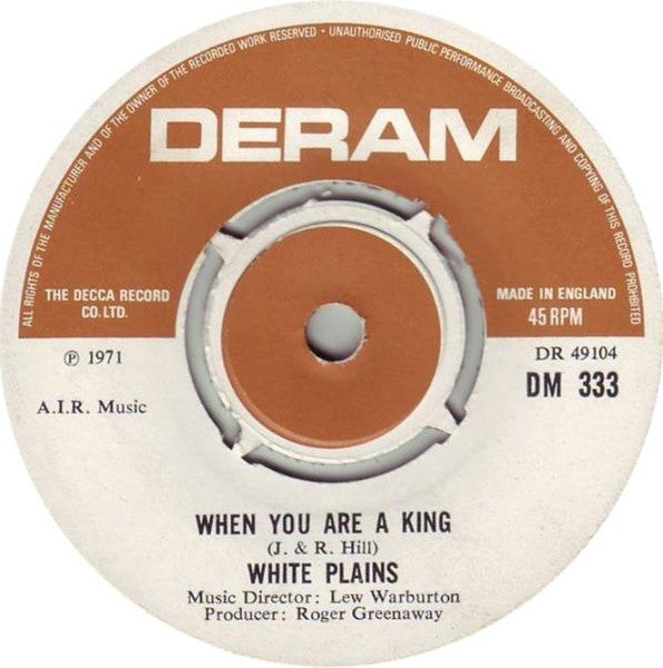 White Plains - When You Are A King 42412 Vinyl Singles Vinyl Goed / Hoes Generic