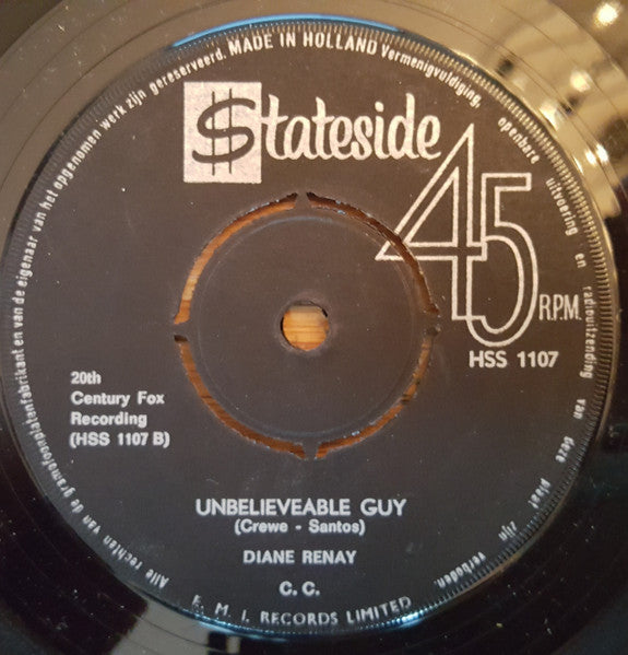 Diane Renay - Navy Blue Vinyl Singles Vinyl Zeer Goed / Hoesje Generic "VINYLSINGLES.NL"