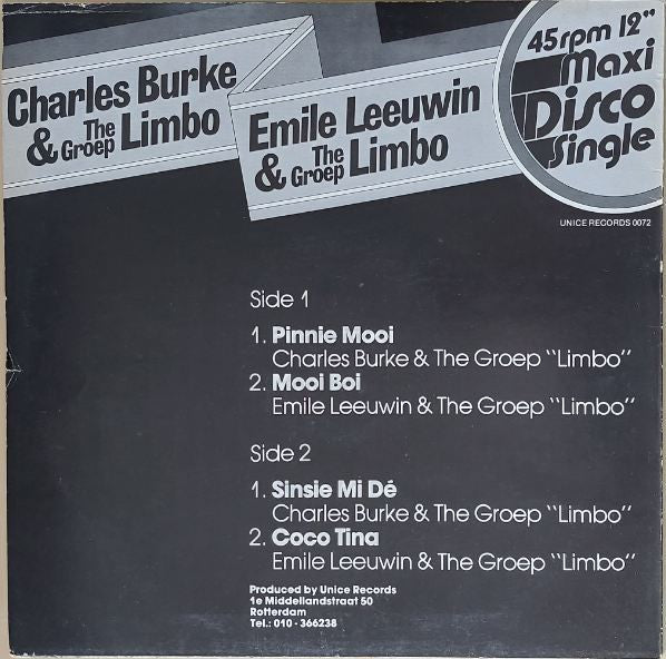 Charles Burke - Pinnie Mooi (Maxi-Single) Maxi-Singles Vinyl Zeer Goed / Hoesje Goed "VINYLSINGLES.NL"