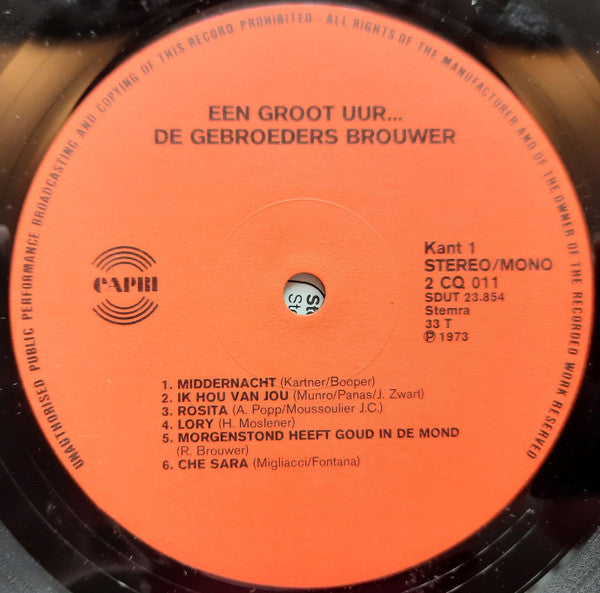 Gebroeders Brouwer - Een Groot Uur... (LP) Vinyl LP Dubbel Vinyl Zeer Goed / Hoes Goed "VINYLSINGLES.NL"